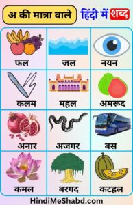 500+ अ की मात्रा वाले शब्द और वाक्य | A ki Matra Wale Shabd [PDF