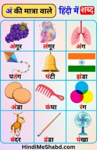 500+ अं की मात्रा वाले शब्द और वाक्य | An Ki Matra Wale Shabd - हिंदी